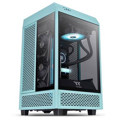 Thermaltake Mini-ITX The Tower 100 TG Turquoise Case CA-1R3-00SBWN-00, *Eligible for eGift Card up to $50