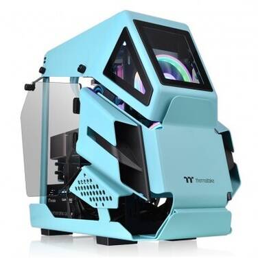 Thermaltake MicroATX AH T200 Case Turquoise CA-1R4-00SBWN-00, *Eligible for eGift Card up to $50