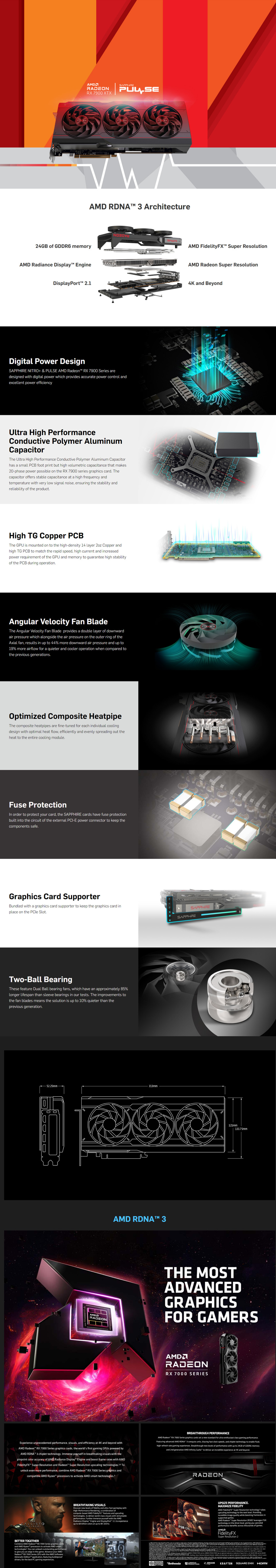 sapphire pulse rx 7900 xtx pcie graphics card