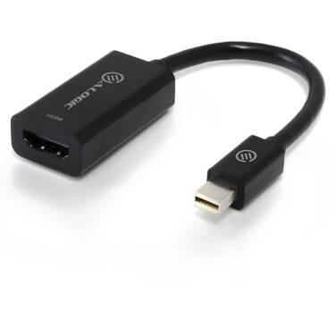 20cm ALOGIC Elements Mini DisplayPort to HDMI Adapter - Male to Female - Black Commercial Packaging