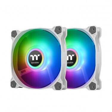 2 x 120mm Thermaltake Duo 12 ARGB Sync Fan White with Controller CL-F097-PL12SW-A, *Eligible for eGift Card up to $50
