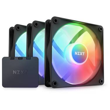 3 x 120mm NZXT F120 RGB Core Black Case Fans & RGB Controller RF-C12TF-B1