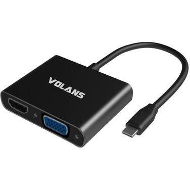 Volans USB-C MultiPort Adapter with VGA/HDMI/USB3.0/USB-C VL-UCVH3C - OPEN STOCK - CLEARANCE