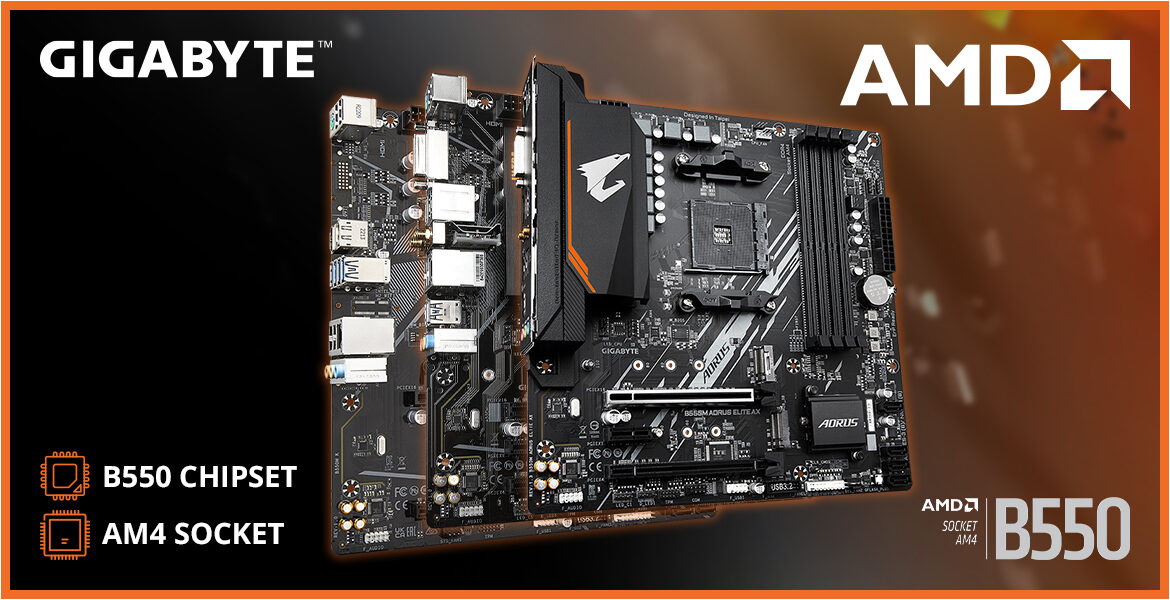 AMD Motherboard Gigabyte B550 Chipset Micro-ATX