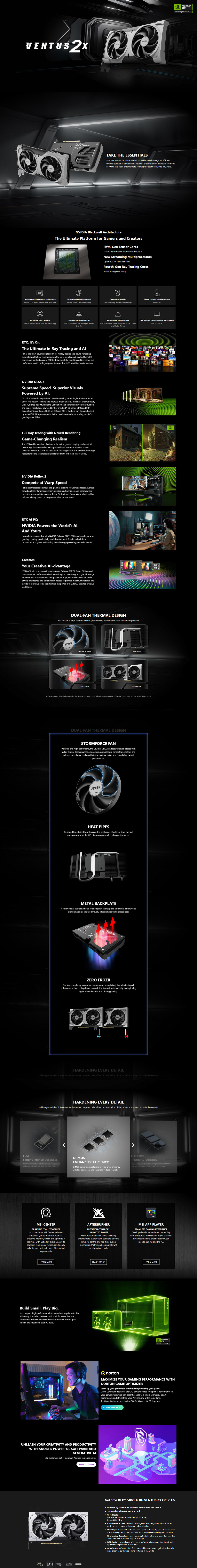 msi geforce rtx 5060 ti 8g ventus 2x oc plus graphics card