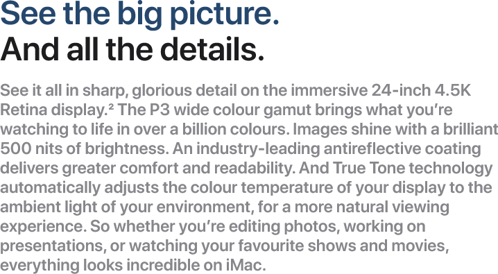 apple imac with retina 45k display 24 7-core gpu 256gb silver 2021