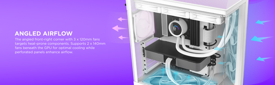 nzxt atx h6 flow edition case white cc-h61fw-01