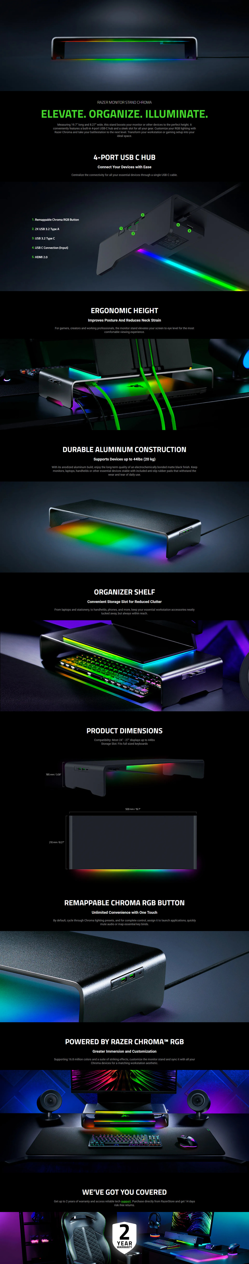 razer monitor stand chroma with usb hub