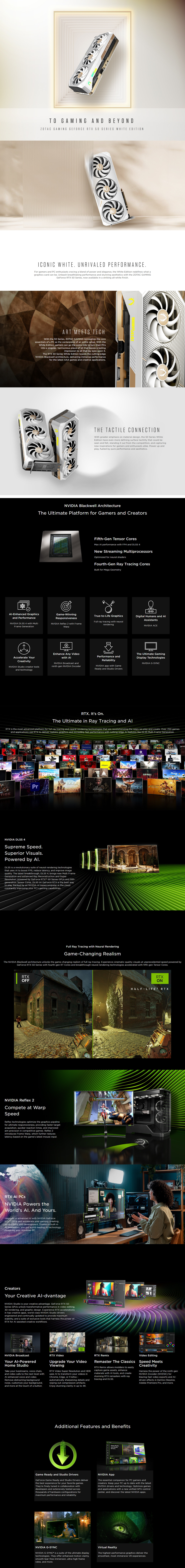 zotac geforce rtx 5070 ti solid core oc 16gb gddr7 graphics card white