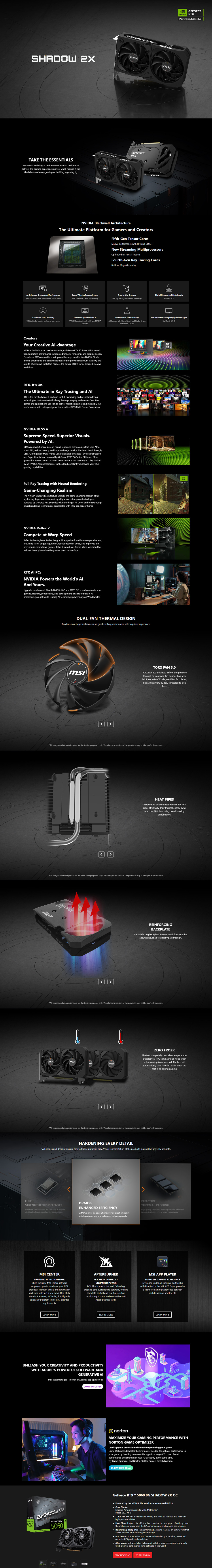 msi geforce rtx 5060 8g ventus 2x oc graphics card -