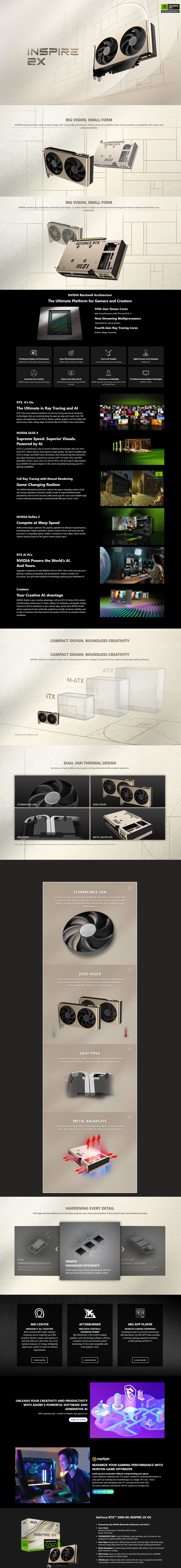 msi geforce rtx 5060 8g inspire 2x oc graphics card