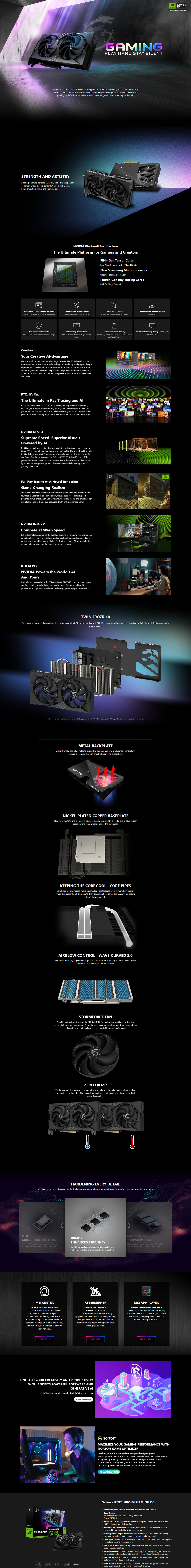 msi geforce rtx 5060 8g gaming oc graphics card