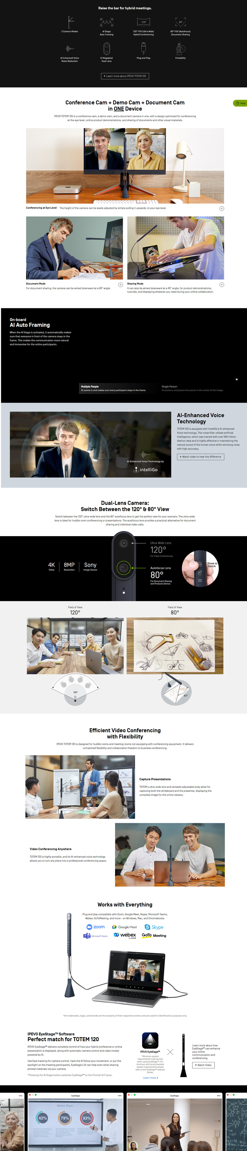 ipevo totem 120 4k conferencing camera