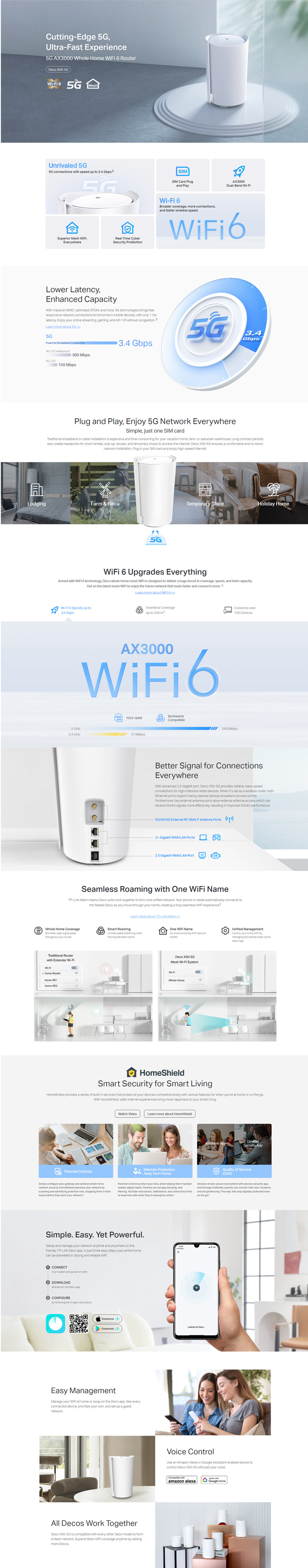 tp-link deco x50-5g 1 pack 5g ax3000 whole home mesh router