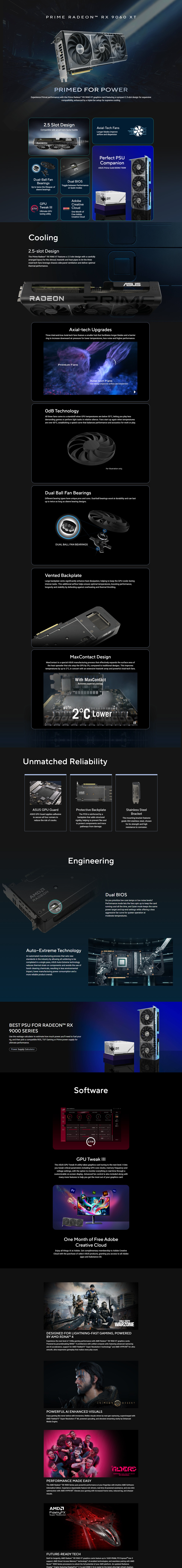 asus prime rx 9060 xt oc 16gb graphics card