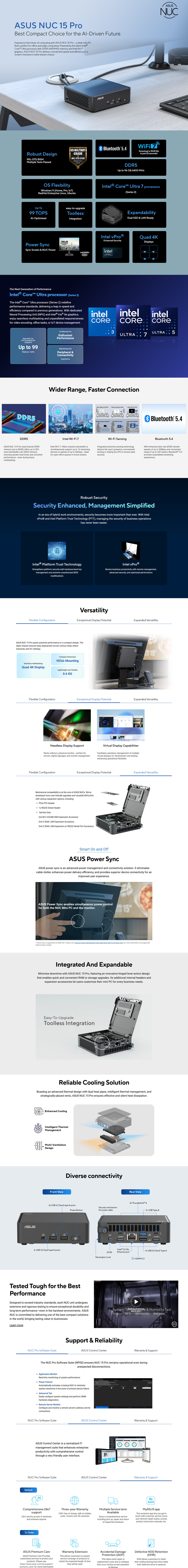 asus nuc 15 pro core ultra 5 mini pc barebone kit