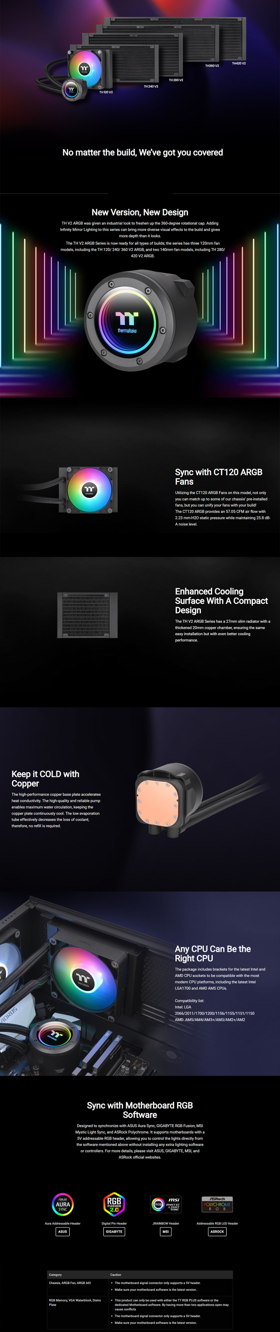 thermaltake th240 v2 argb sync black edition cl-w361-pl12sw-a liquid cpu cooler