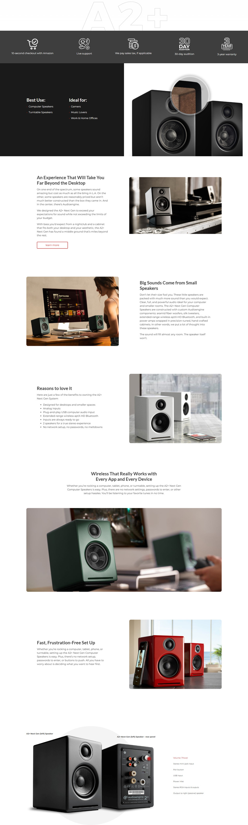 audioengine a2 wireless next gen powered speakers satin black