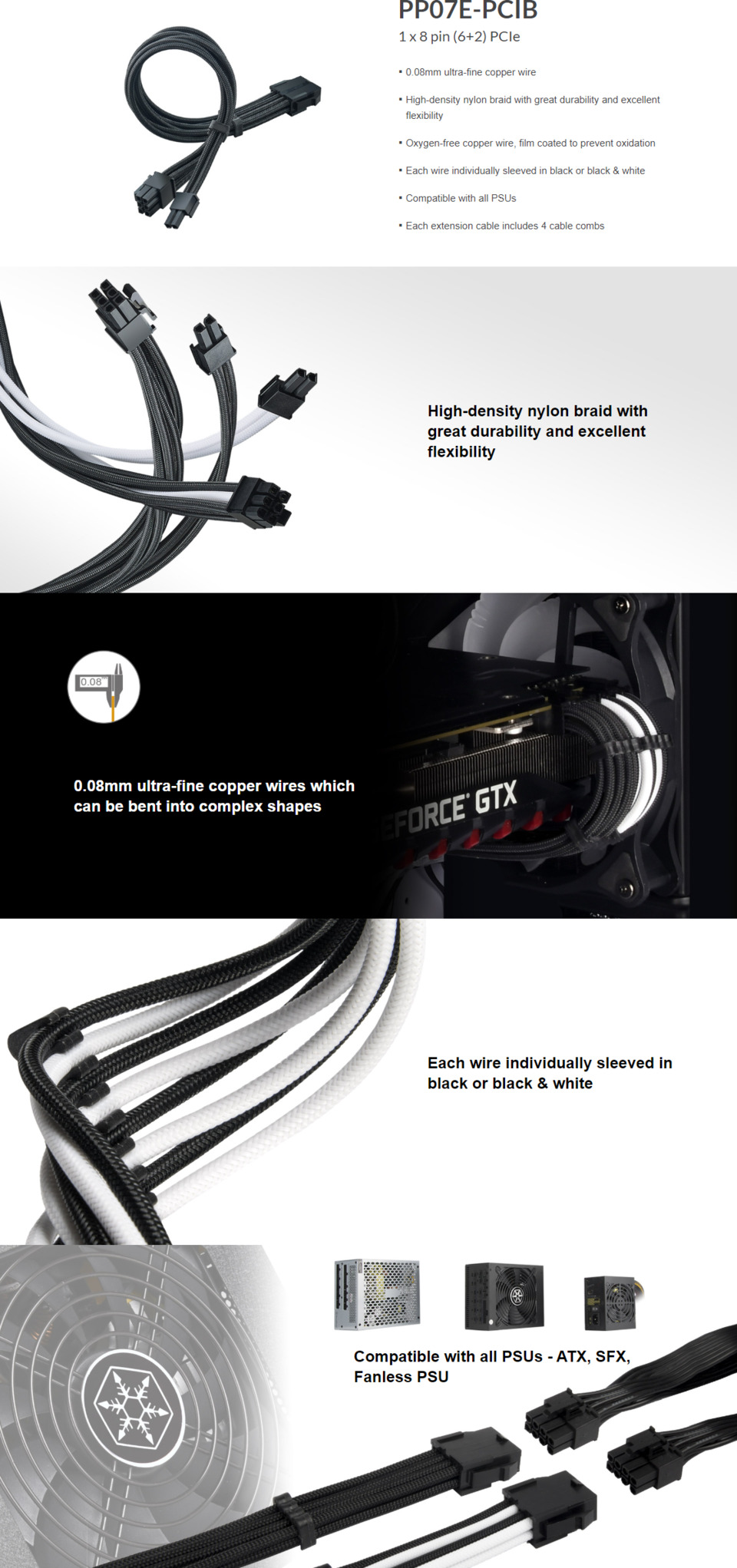 silverstone pp07e-pcib black extension