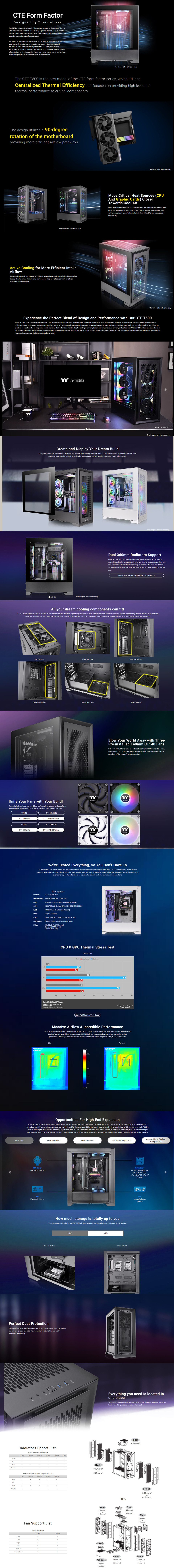 thermaltake e-atx cte t500 air ca-1x8-00f1wn-00 tempered glass argb full tower case black