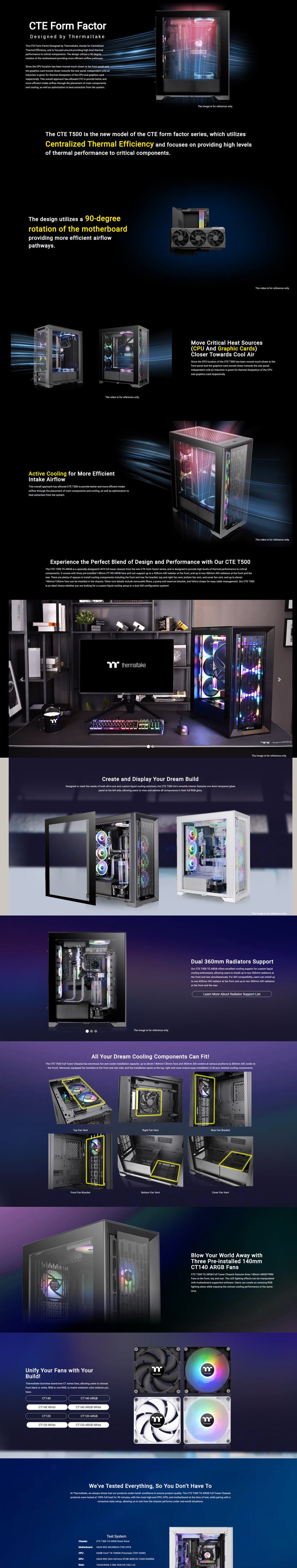 thermaltake e-atx cte t500 ca-1x8-00f1wn-01 tempered glass argb full tower case black