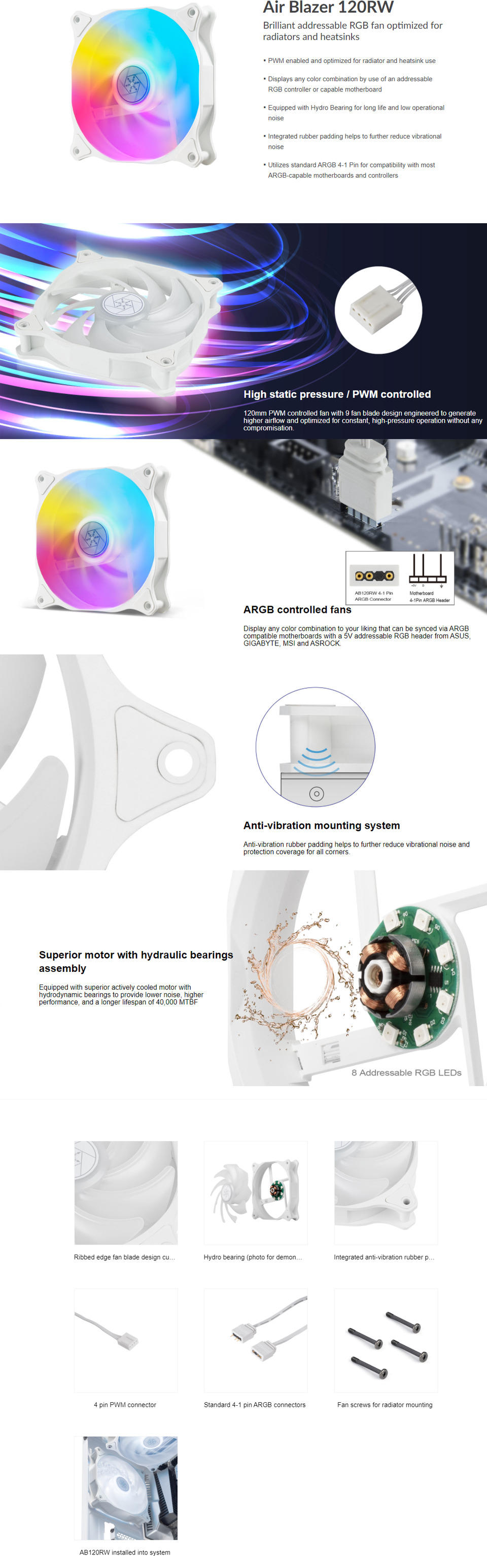 SilverStone Air Blazer 120R ARGB FAN white | Computer Alliance