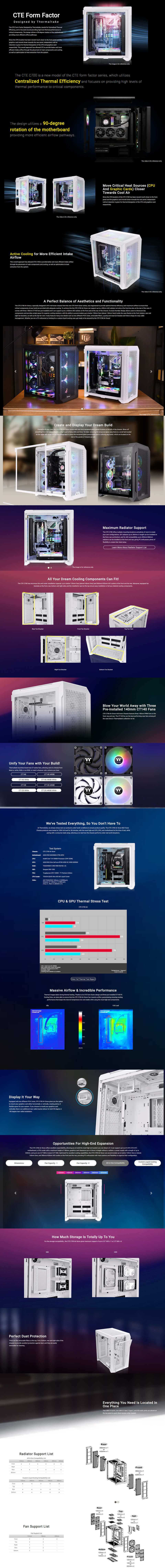 thermaltake e-atx cte c700 air tg mid tower case white ca-1x7-00f6wn-00