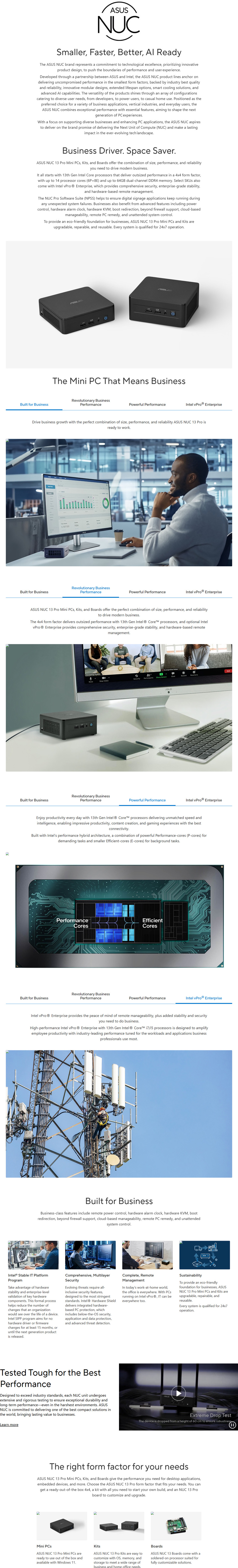 asus nuc 13 pro i5 mini pc barebone kit