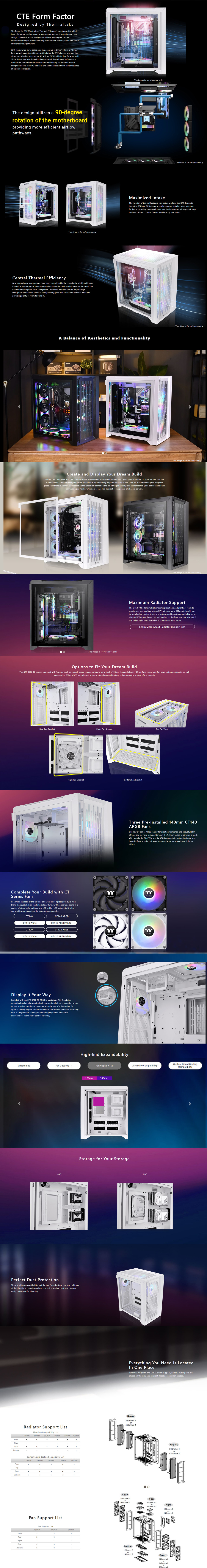 thermaltake e-atx cte c700 tg mid tower case white ca-1x7-00f6wn-01