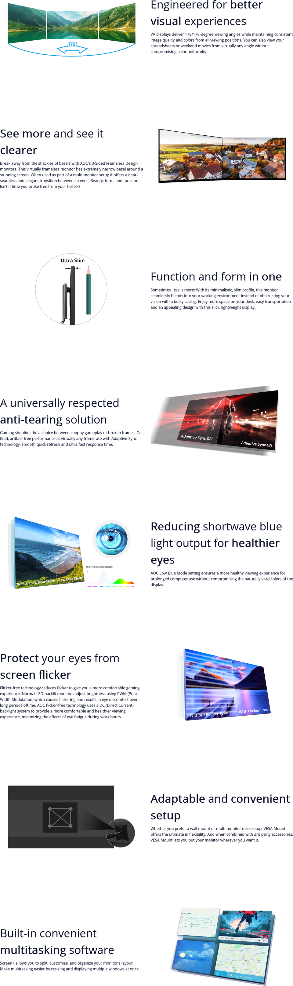 215 aoc 22b2hn 75hz fhd va monitor