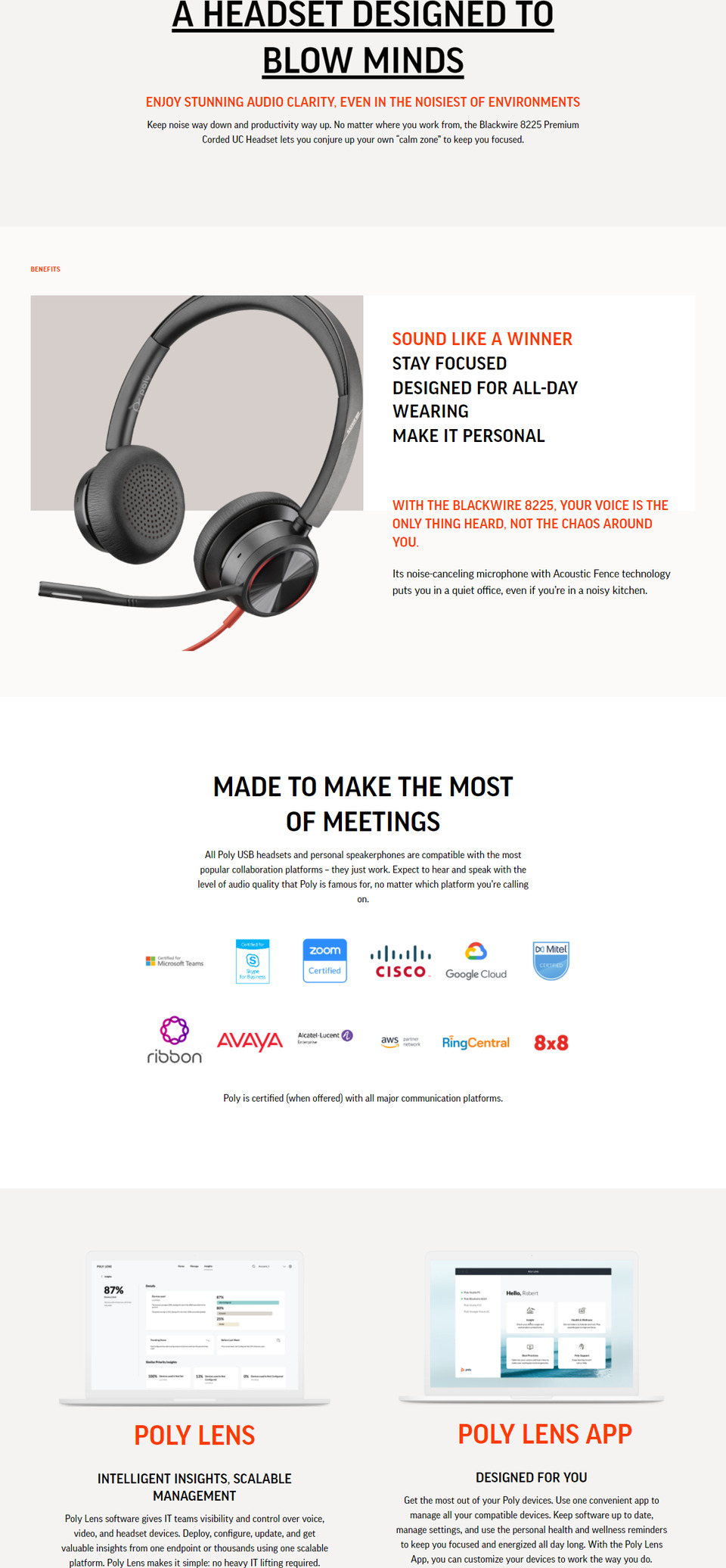 HP Poly Blackwire 8225 UC Stereo corded Headset USB-C | Computer Alliance