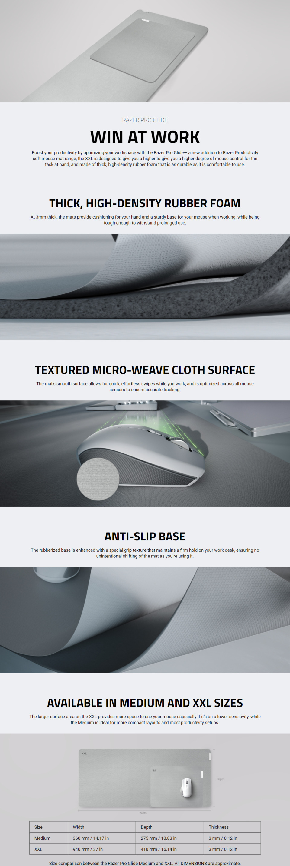 Razer Pro Glide Mouse Pad XXL RZ0203332300 Computer Alliance