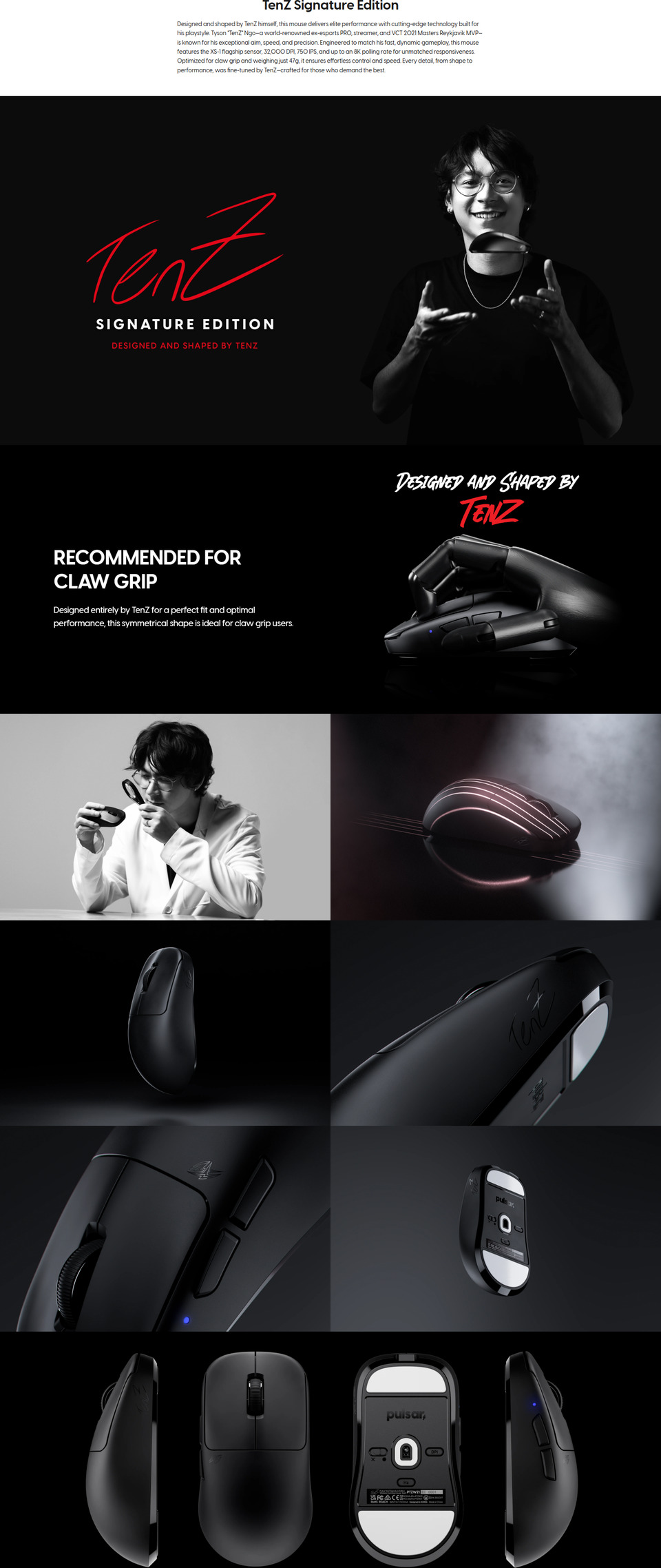 pulsar tenz signature edition gaming mouse black