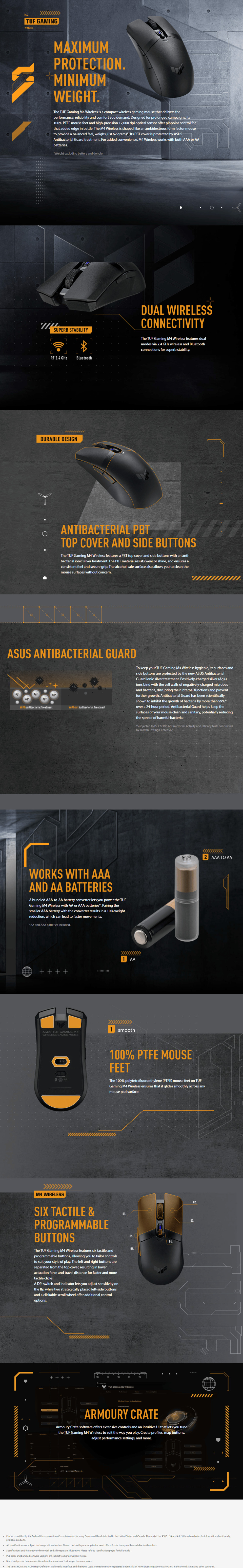 asus tuf gaming m4 wireless black gaming mouse