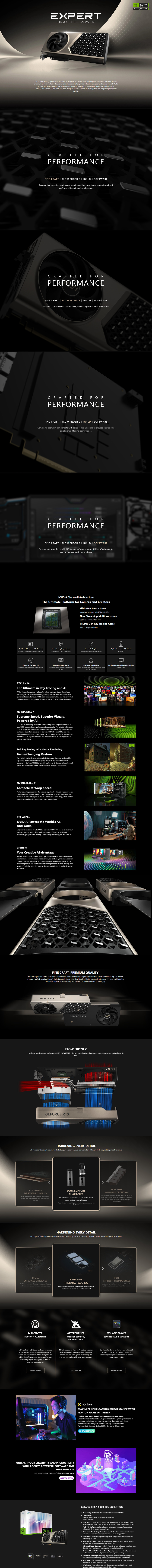 msi geforce rtx 5080 16g expert oc gddr7 graphics card