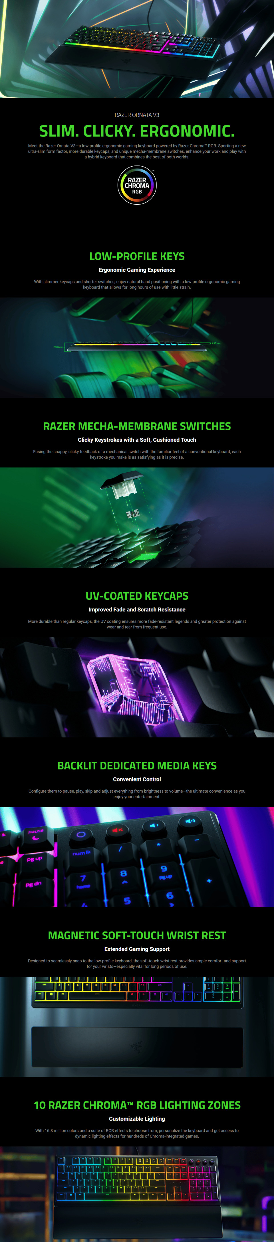 razerornata v3 - low profile gaming keyboard rz03-04460100