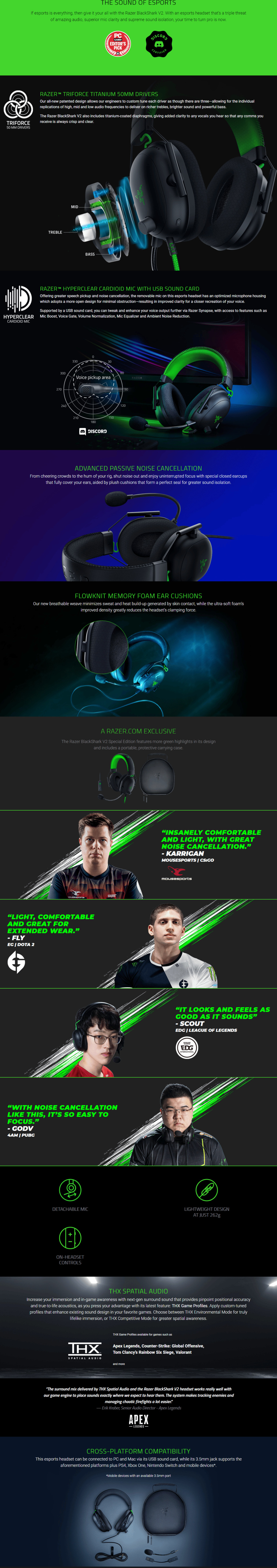 Razer BlackShark V2 Special Edition Gaming Headset + USB Sound Card | CA
