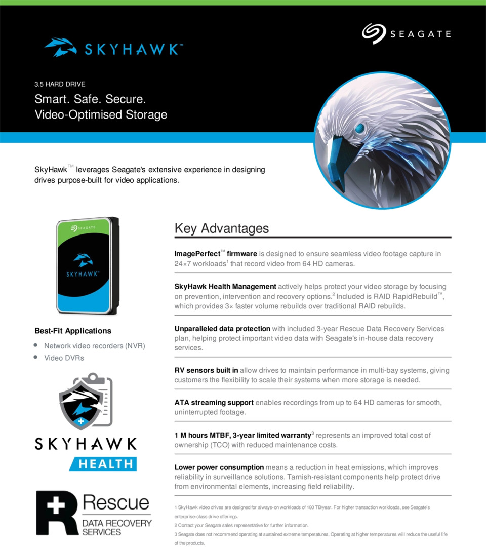 4TB Seagate 3.5" 5900rpm SATA Skyhawk HDD | Computer Alliance