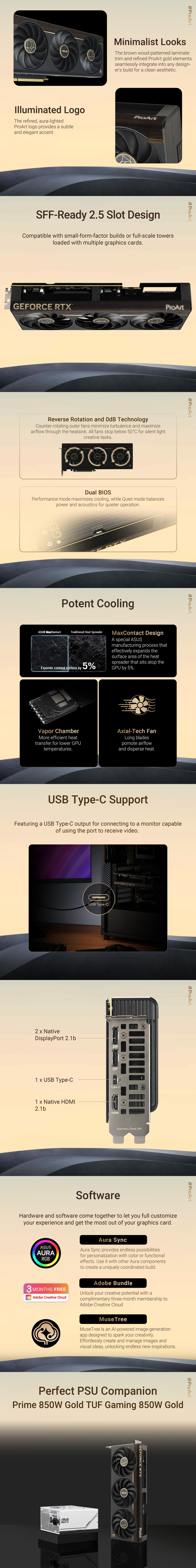 asus proart geforce rtx 5080 16gb gddr7 oc graphics card