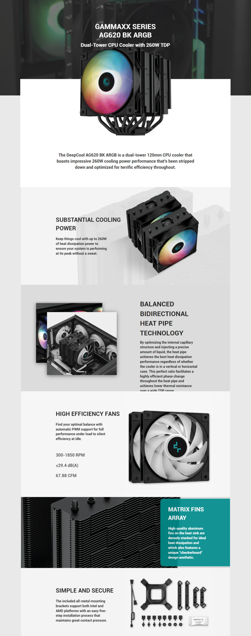 deepcool ak620 black cpu cooler r-ag620-bkanmn-g-2