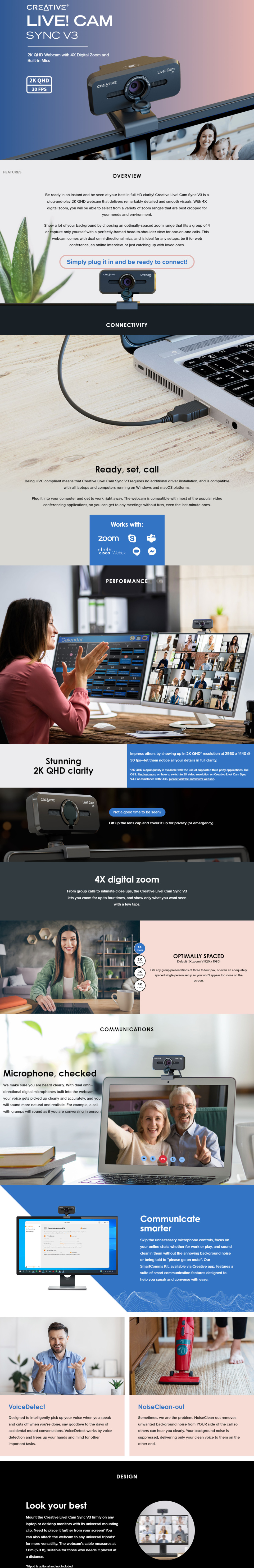 creative live cam sync v3 1440p webcam