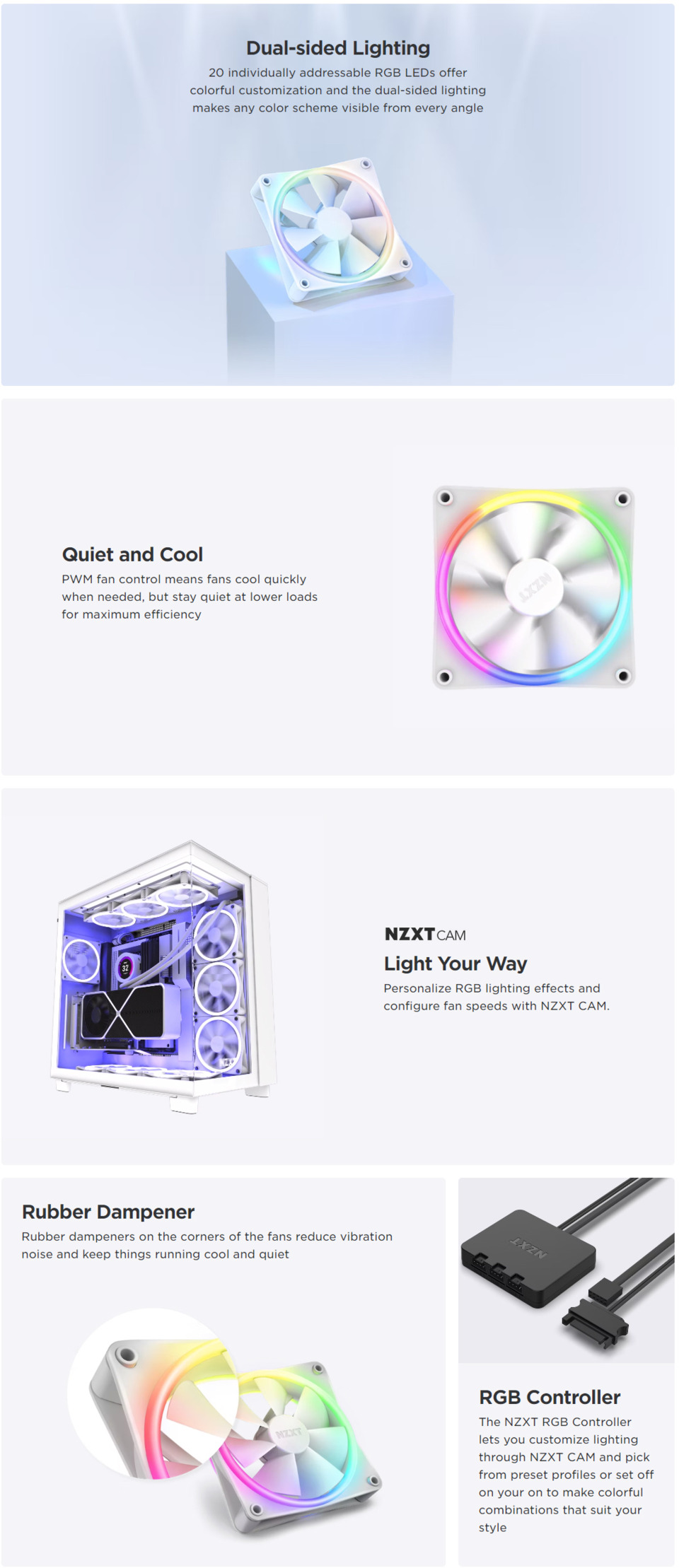 120mm nzxt f120 rgb duo black case fan rf-d12sf-b1
