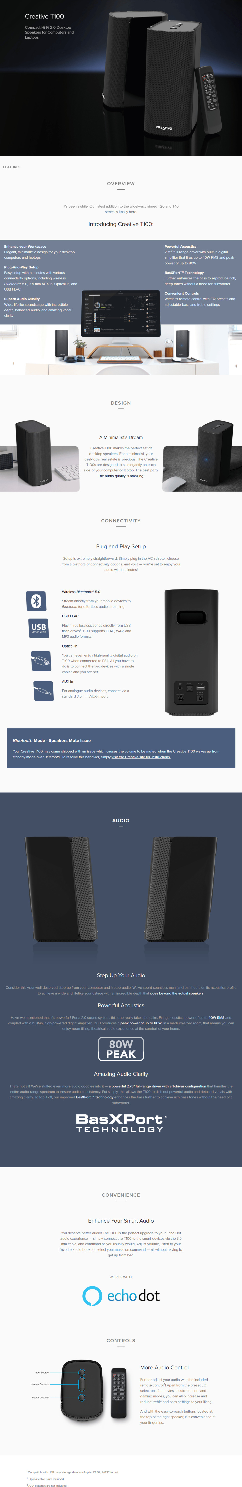 creative t100 compact hifi speakers 51mf1690aa005
