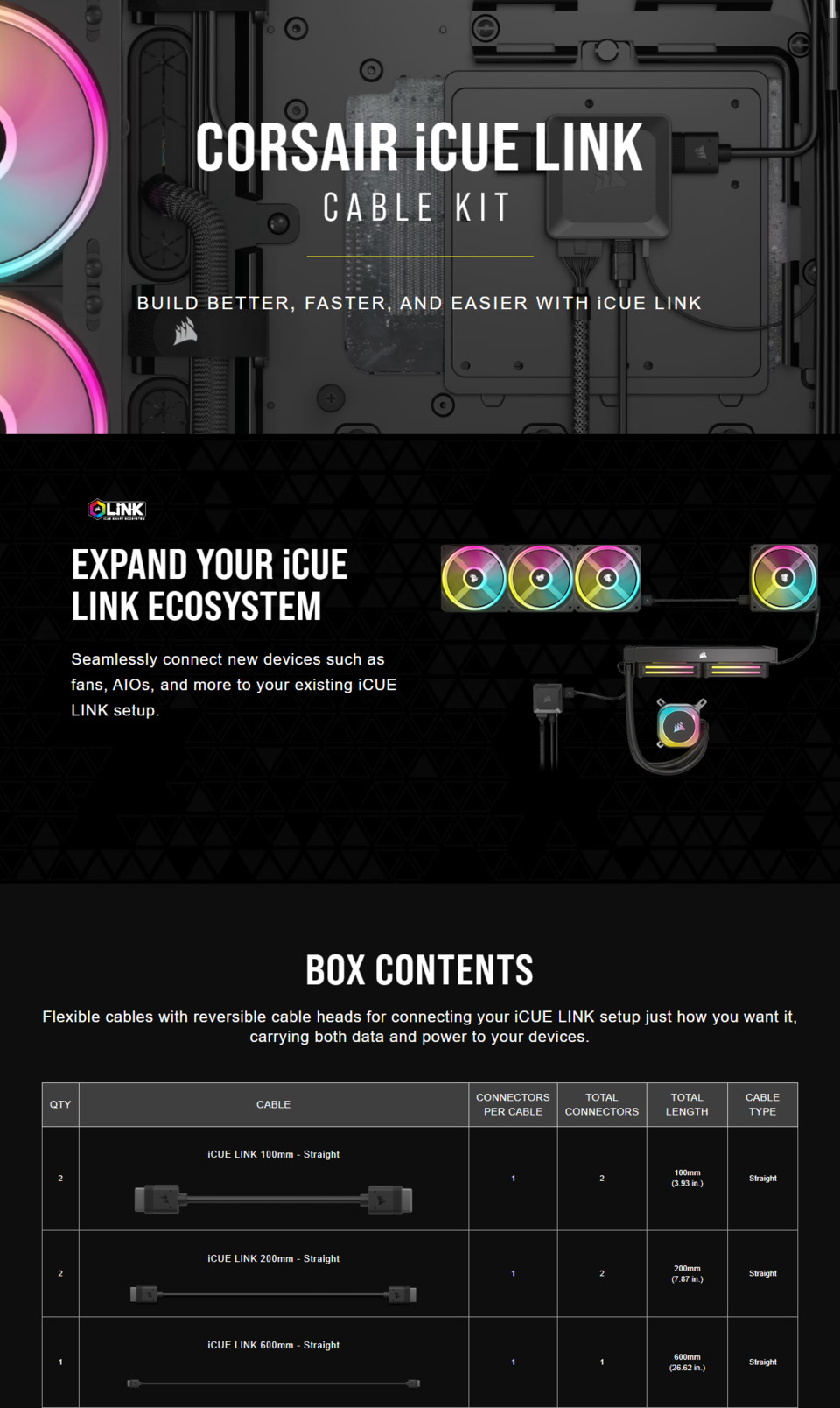 corsair icue link cable kit cl-9011118-ww