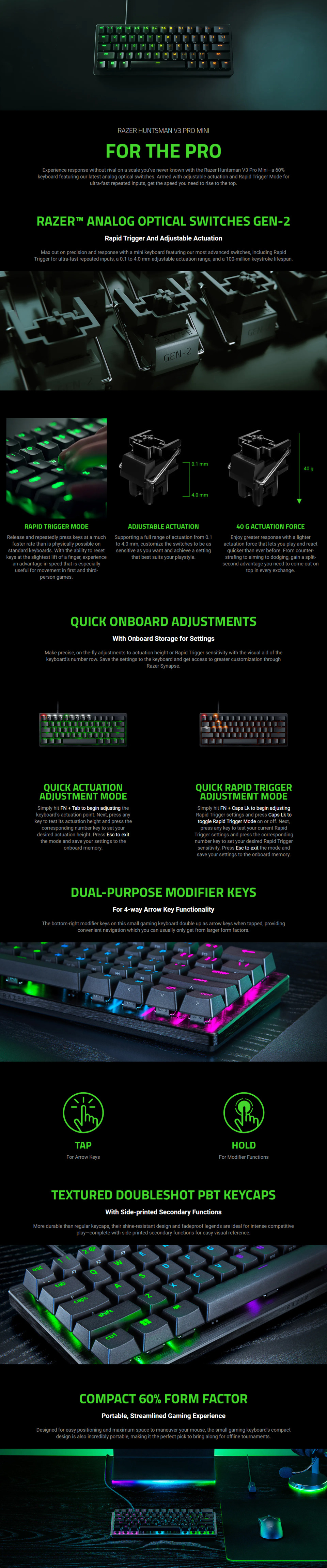 razer huntsman v3 pro mini analog optical gaming keyboard white