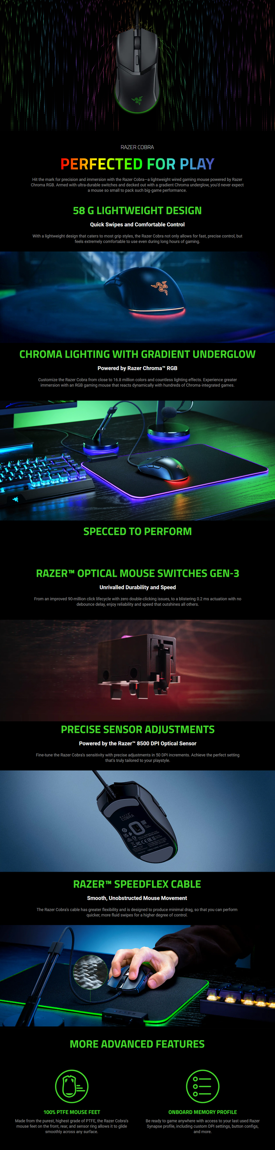 razer cobra customizable gaming mouse rz01-04650100