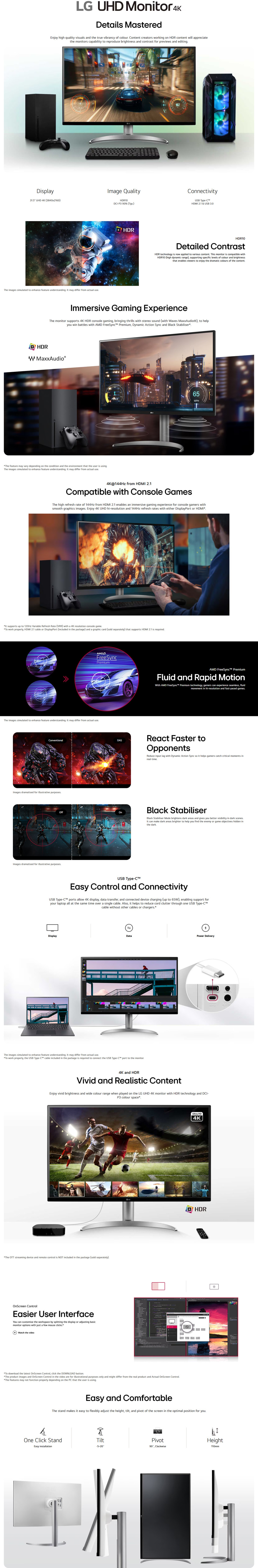 315 lg 32uq750p 4k 144hz va gaming monitor with usb hub and speakers