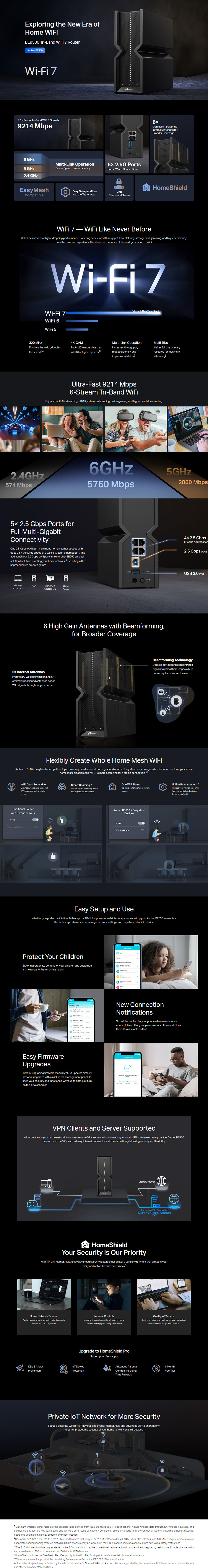 tp-link archer be550 be9300 tri-band wi-fi 7 router