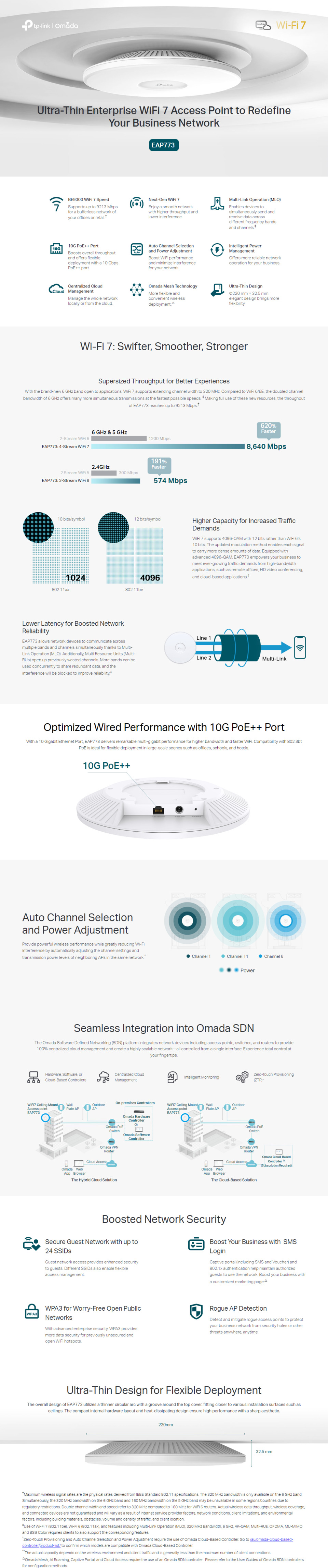 tp-link eap773 be9300 ceiling mount tri-band wi-fi 7 access point