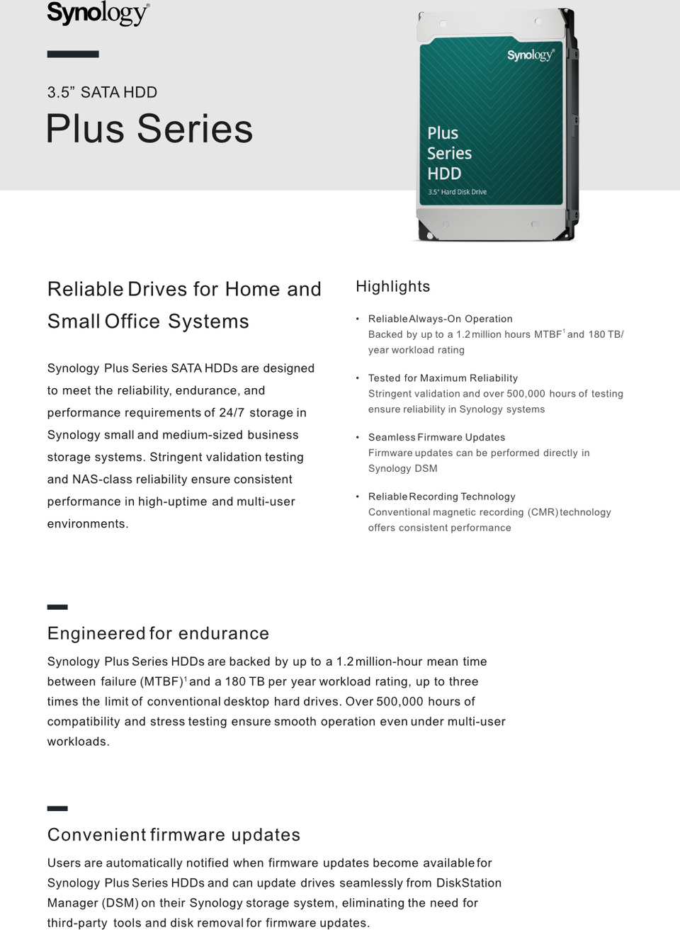 8tb synology 35 sata plus series hdd hat3320-8t